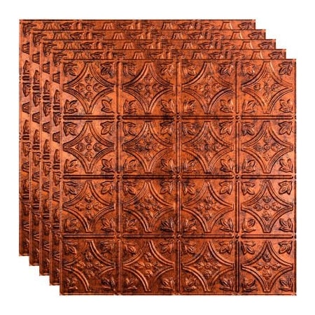 Acoustic Ceiling Products Fasade Traditional Syle No 1 - 23-3/4" x 23-3/4" PVC Lay In Tile in Moonstone Copper - PL5018 PL5018